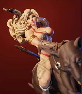 Amazon girl on tiger